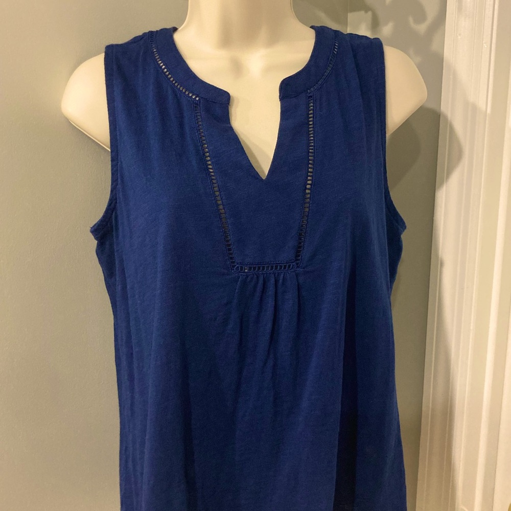 St. John's Bay Tab Collar Sleeveless Top